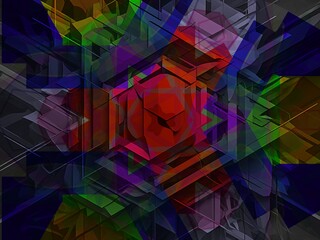 Abstract Geometric shapes and lines Composition with Vibrant Colors