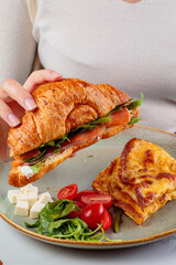 A fresh and delicious breakfast with an interesting serving