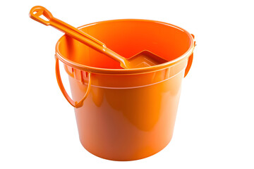 Orange Bucket and Shovel Toy for Playing in the Sand