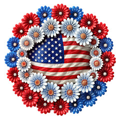 Obraz premium Patriotic Flower Wreath