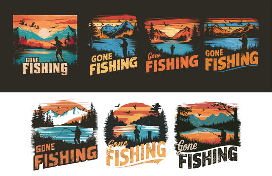 Epic Fishing Vibes: Hooked on Nature T-Shirt 
Sunset Serenity: Gone Fishing Vintage T-Shirt 
 - Powered by Adobe