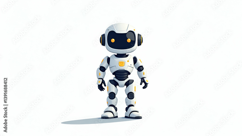 Aufkleber flat elegant visual narrative: advanced ai agents & robotic systems in futuristic environments - cut
