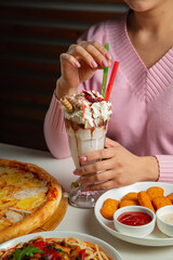 Interesting cool drinks in glasses