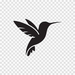 Hummingbird Silhouette Vector Logo Design