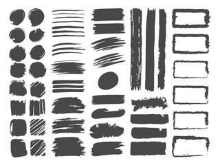 Collection of Brush Strokes and Design Elements. Set of hand drawn sketch brushes. Paint brush strokes, brushes, lines, grungy. Dirty artistic design elements