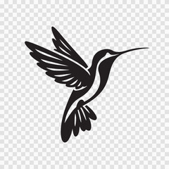 Stylized Hummingbird Logo Isolated on White