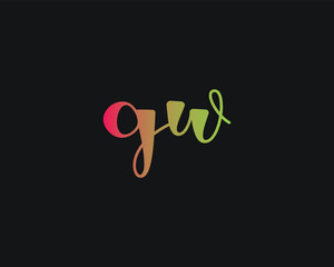 Simple letter GW logo design vector