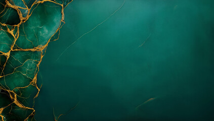 Abstract teal green marble texture with golden veins, creating luxurious and elegant appearance. rich colors evoke sense of calm and sophistication