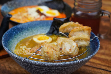Indonesian-style ramen, captured on April 8, 2025. A savory noodle dish with rich broth, tender meat, and local spices for a flavorful fusion meal