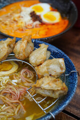 Indonesian-style ramen, captured on April 8, 2025. A savory noodle dish with rich broth, tender...