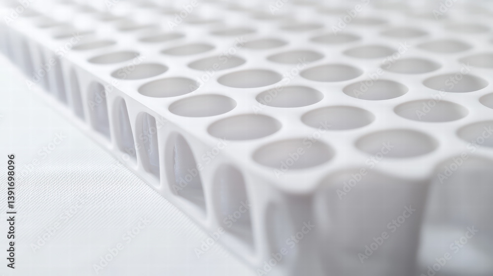 Poster honeycomb pattern: a close-up shot showcases the repetitive structure of a white honeycomb pattern, 