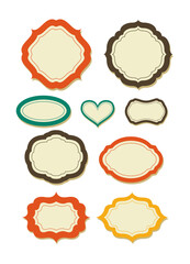 Set Vintage Ornate Labels Decorative Frames and Retro Badges