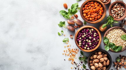 Assorted healthy whole grains and legumes