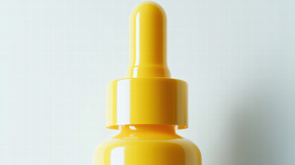 Yellow Dropper Bottle: Close-up of a vibrant yellow dropper bottle, showcasing its sleek design and smooth, glossy finish.  The bottle's cap is tightly sealed, suggesting freshness and quality.
