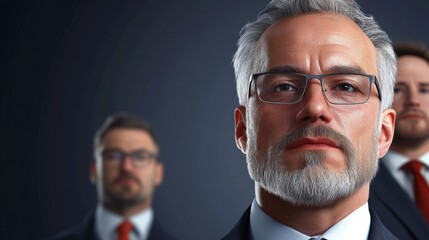 Serious Businessman Portrait with Digital Overlay and Blurred Background