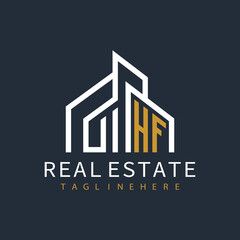 Fototapeta premium initial monogram logo for real estate with building shape creative design 