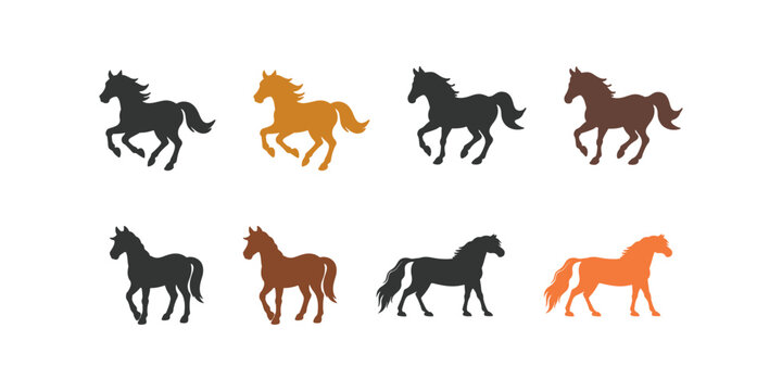 Horse silhouette vector isolated on white background. Beautiful Black And White Horse Head Silhouette vector design. Image for logo, design and tattoo.