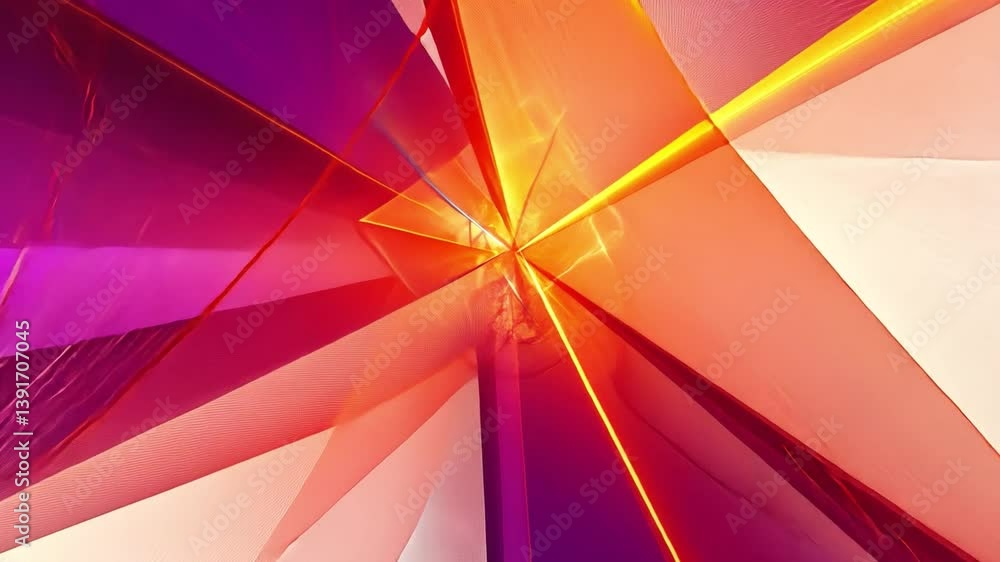 Poster abstract geometric composition: a dynamic visual symphony of vibrant geometric shapes, blending colo