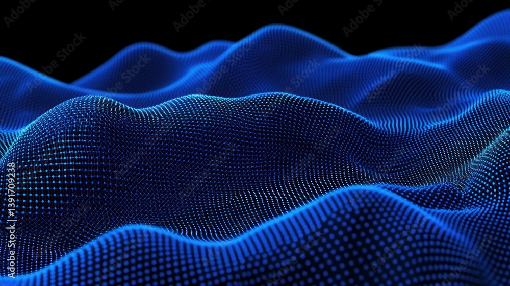 Poster abstract digital wave patterns on black background