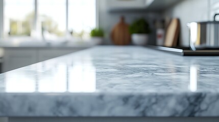 Close-up of a Modern Kitchen Countertop with Granite Surface