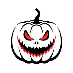 Naklejka premium Sinister Jack-o'-Lantern with an evil grin for Halloween celebration, spooky graphic design