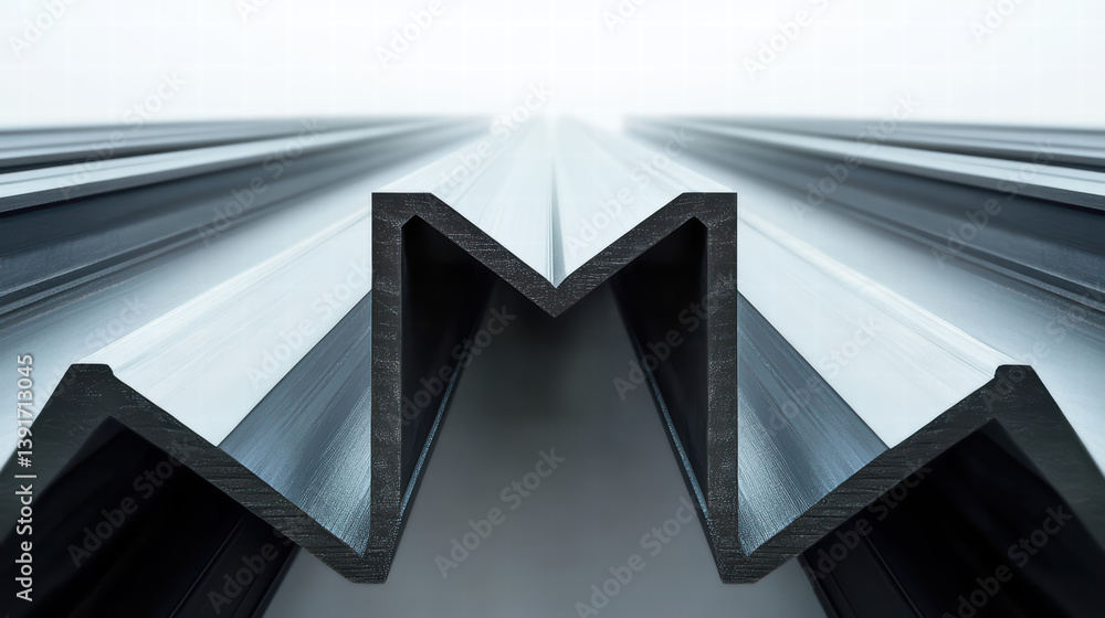 Poster geometric metal structure: an elegant abstract composition showcasing the precise angles and sleek l