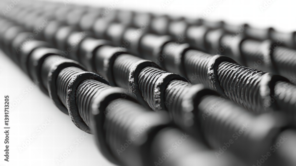 Poster coil springs arrayed: an intricate network of coil springs stretches across the frame, highlighting 