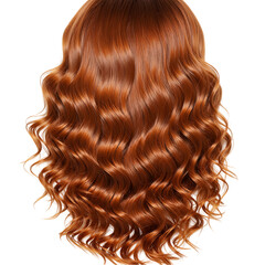 Naklejka premium Auburn Curly Wig: Hairpiece, Lace Front, Wavy