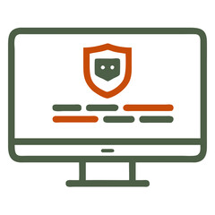 Fototapeta premium Password Protection Icon on Computer Screen in Minimalist Style 
