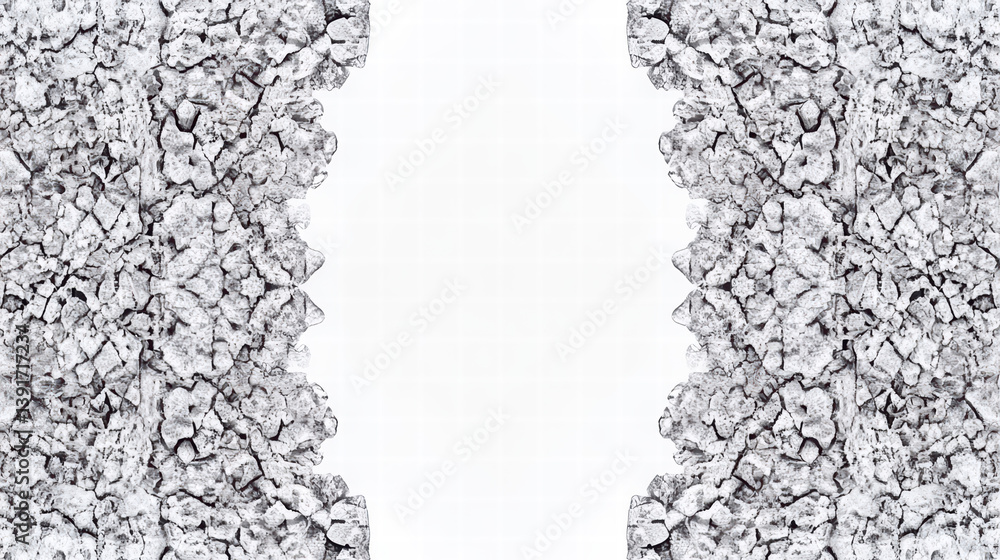 Poster abstract stone border: an artistic presentation featuring a symmetrical arrangement of textured ston
