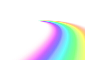 白い背景に抽象的な虹が架かる3dイラスト