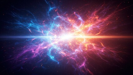 Vibrant cosmic explosion of nebula with bright ethereal light in deep space.