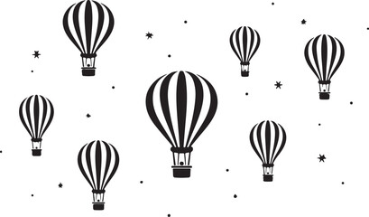 Naklejka premium Hot Air Balloon Silhouette Bundle 