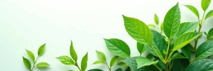Large leafy plant with thick stems on white background, foliage, natural, herb