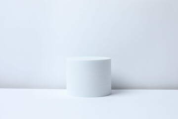 White podium on a light background