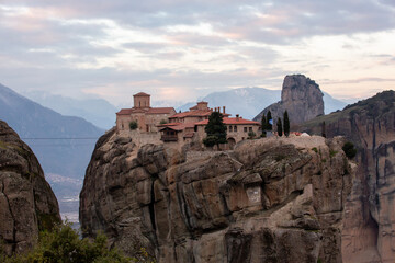Monasteries of Meteora Built into Dramatic Rock Formations, Greece