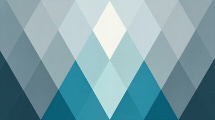 Abstract Blue and White Geometric Mountain Range Illustration