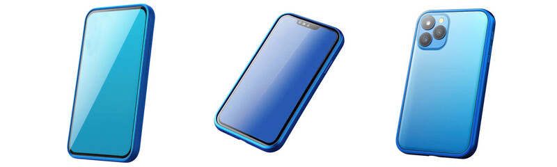 blue smartphone mockup vector illustration on white background.