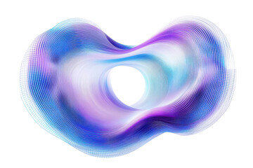 abstract torus shape with colorful lines on white background.