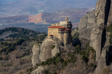 Monasteries of Meteora Built into Dramatic Rock Formations, Greece