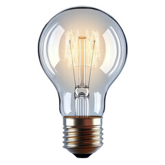 glowing light bulb isolated on white background.