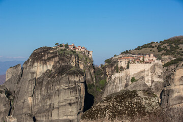 Monasteries of Meteora Built into Dramatic Rock Formations, Greece