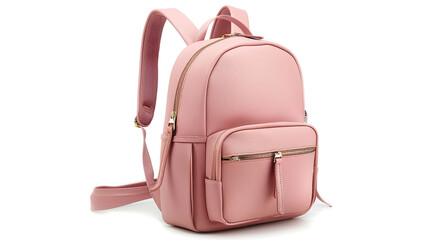 Naklejka premium A chic blush-pink mini backpack, perfect for a day out, features a sleek design and gold zipper accents.
