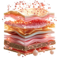 skin layers heated by electromagnetic energy 3d render png 
