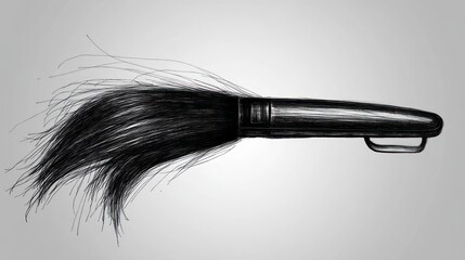Naklejka premium Hairdryer airflow, sketch, studio background