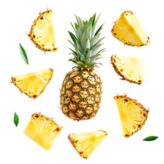 Falling Pineapple slices png