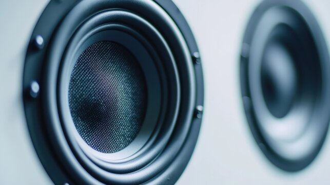 Close-up of audio speaker cone