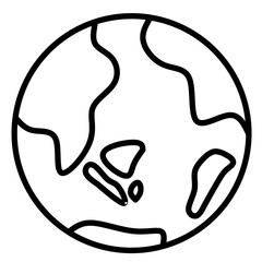 Earth Doodle Outline, Lined Doodle Earth