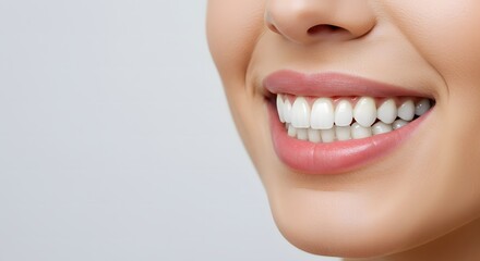 Obraz premium Bright smile of woman with white teeth
