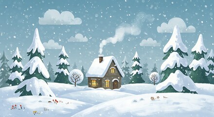 Winter's Gentle Embrace AI Generated